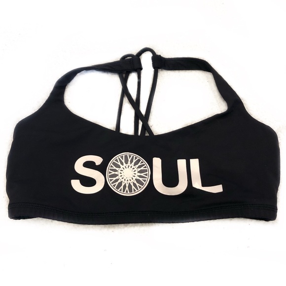 lululemon athletica Other - Lululemon Soul Cycle Sports Bra Size 6 Black Strappy Criss Cross Back
